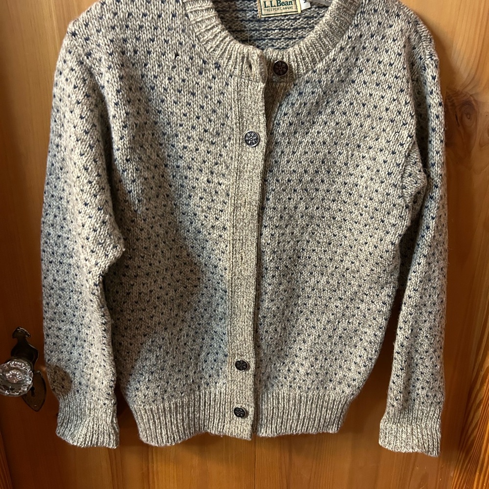 L.L. Bean Women's Knit Cardigan in Gray